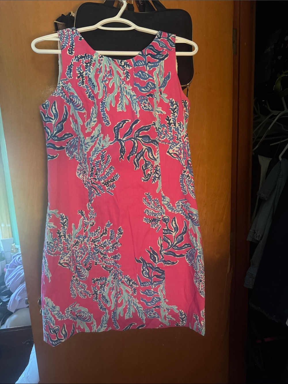 Lilly Pulitzer Bright Pink Coral-Print Sleeveless Mini Dress